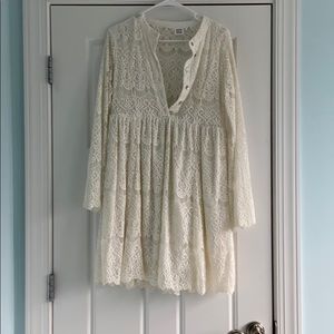 White lace boho dress